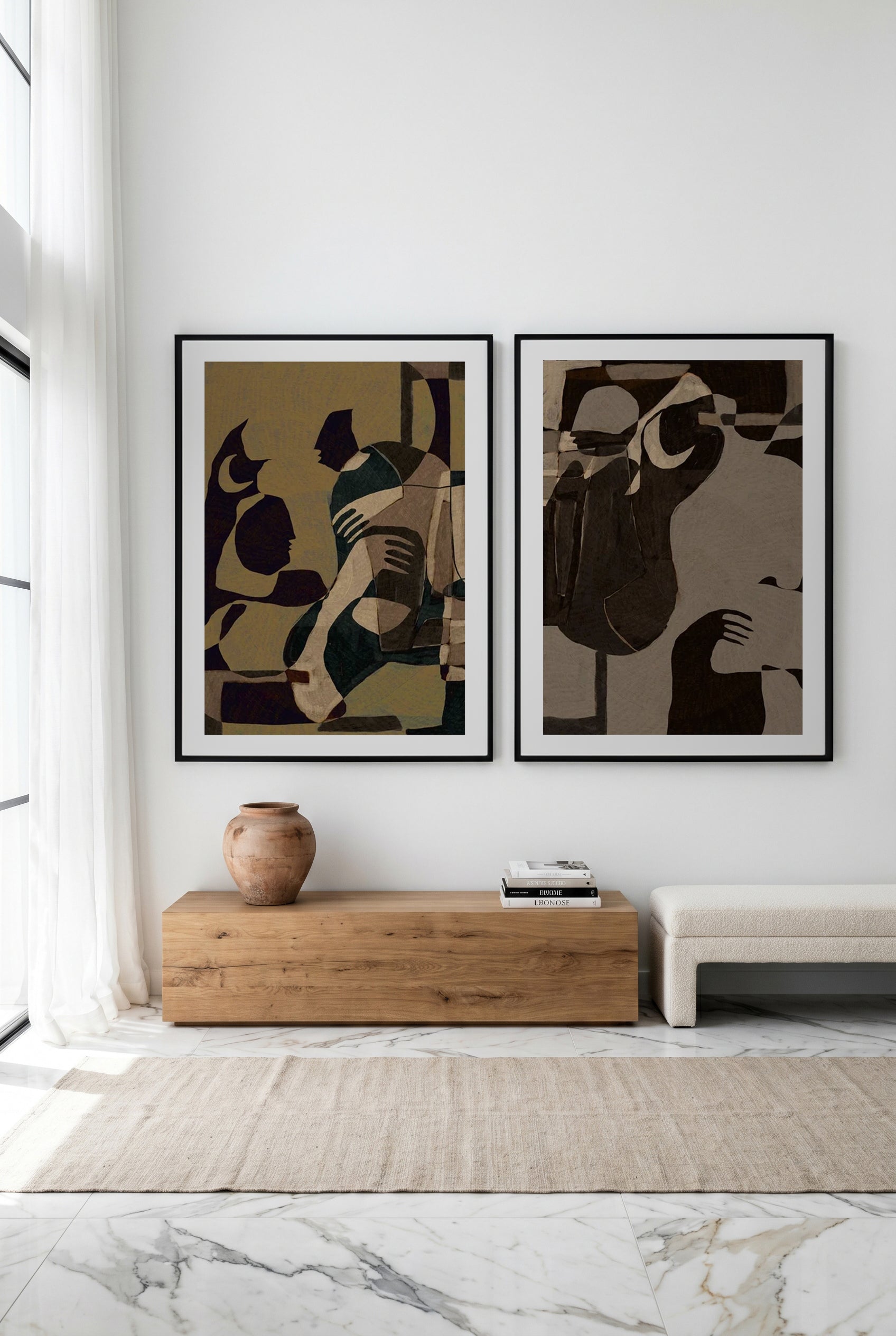 Lunar Reach I & II by Shatha Al Dafai Art Print Set of 2 | Matching Wall Art