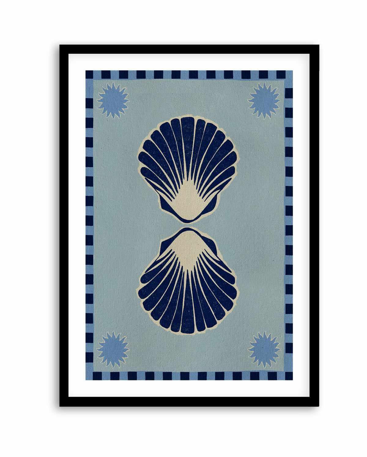 Lush Duo 3 Blue Seashells by Shatha Al Dafai | Art Print from Olive et Oriel where you can shop wallpaper and artworks online