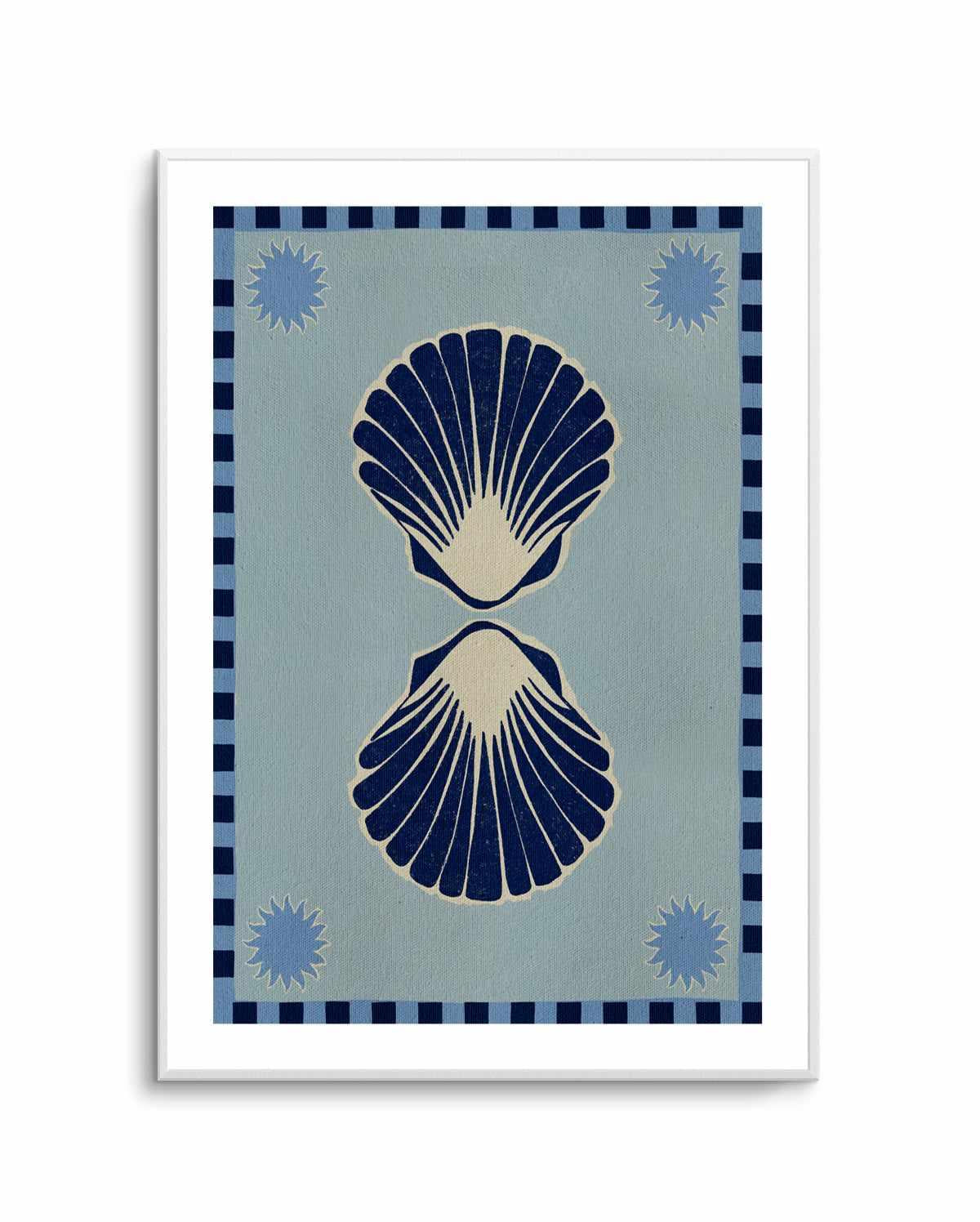 Lush Duo 3 Blue Seashells by Shatha Al Dafai | Art Print from Olive et Oriel where you can shop wallpaper and artworks online