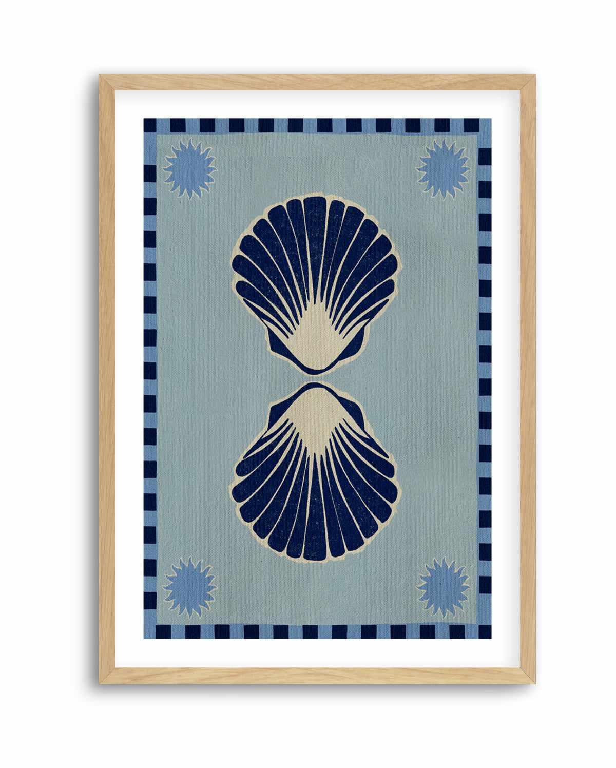 Lush Duo 3 Blue Seashells by Shatha Al Dafai | Art Print from Olive et Oriel where you can shop wallpaper and artworks online