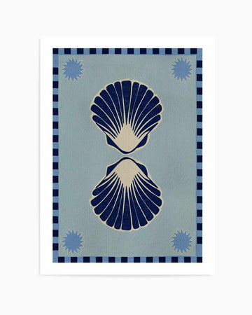 Lush Duo 3 Blue Seashells by Shatha Al Dafai | Art Print from Olive et Oriel where you can shop wallpaper and artworks online