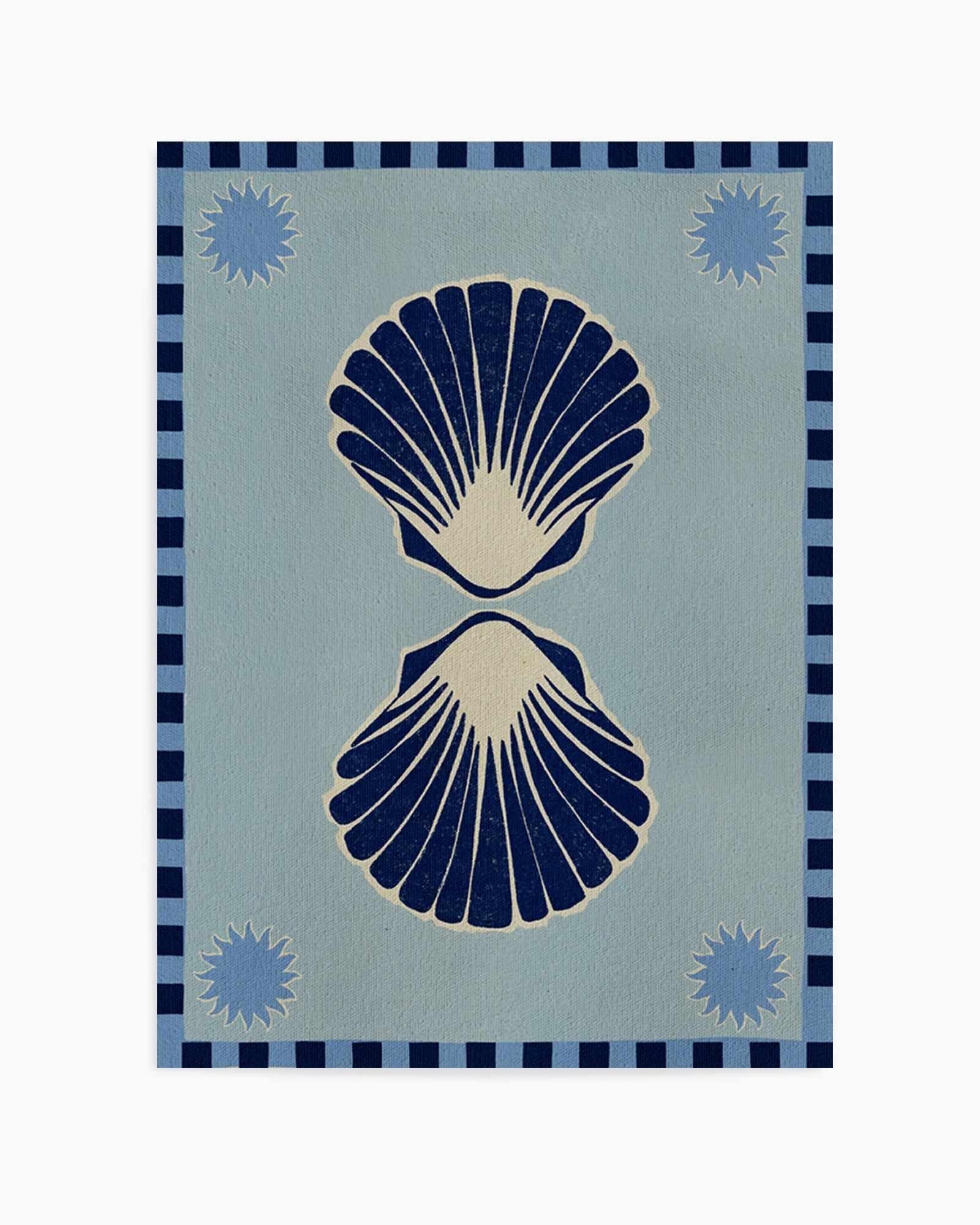Lush Duo 3 Blue Seashells by Shatha Al Dafai | Art Print from Olive et Oriel where you can shop wallpaper and artworks online