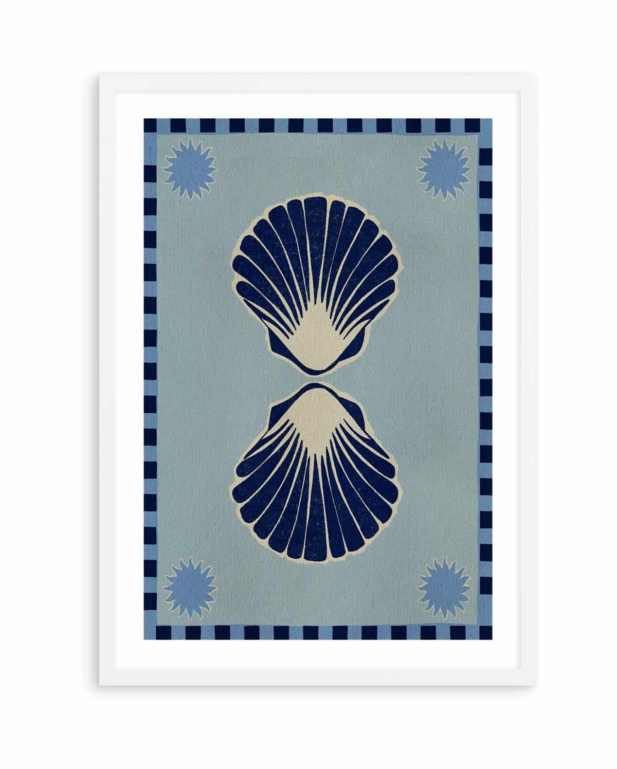 Lush Duo 3 Blue Seashells by Shatha Al Dafai | Art Print from Olive et Oriel where you can shop wallpaper and artworks online
