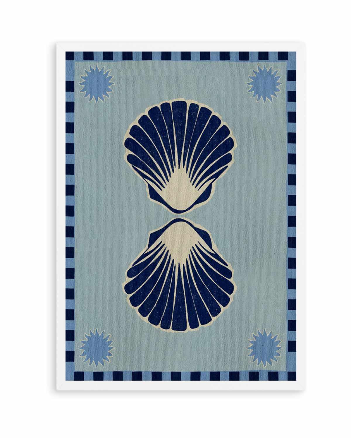 Lush Duo 3 Blue Seashells by Shatha Al Dafai | Art Print from Olive et Oriel where you can shop wallpaper and artworks online