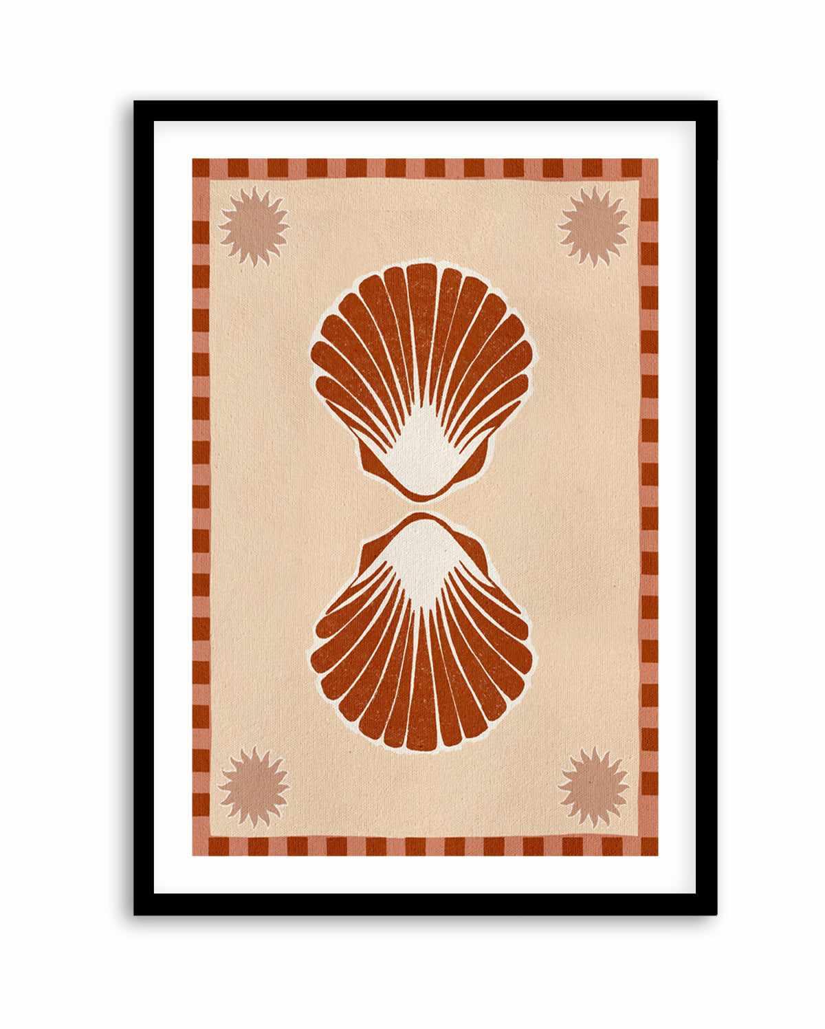Lush Duo 3 Orange Seashells by Shatha Al Dafai | Art Print from Olive et Oriel where you can shop wallpaper and artworks online
