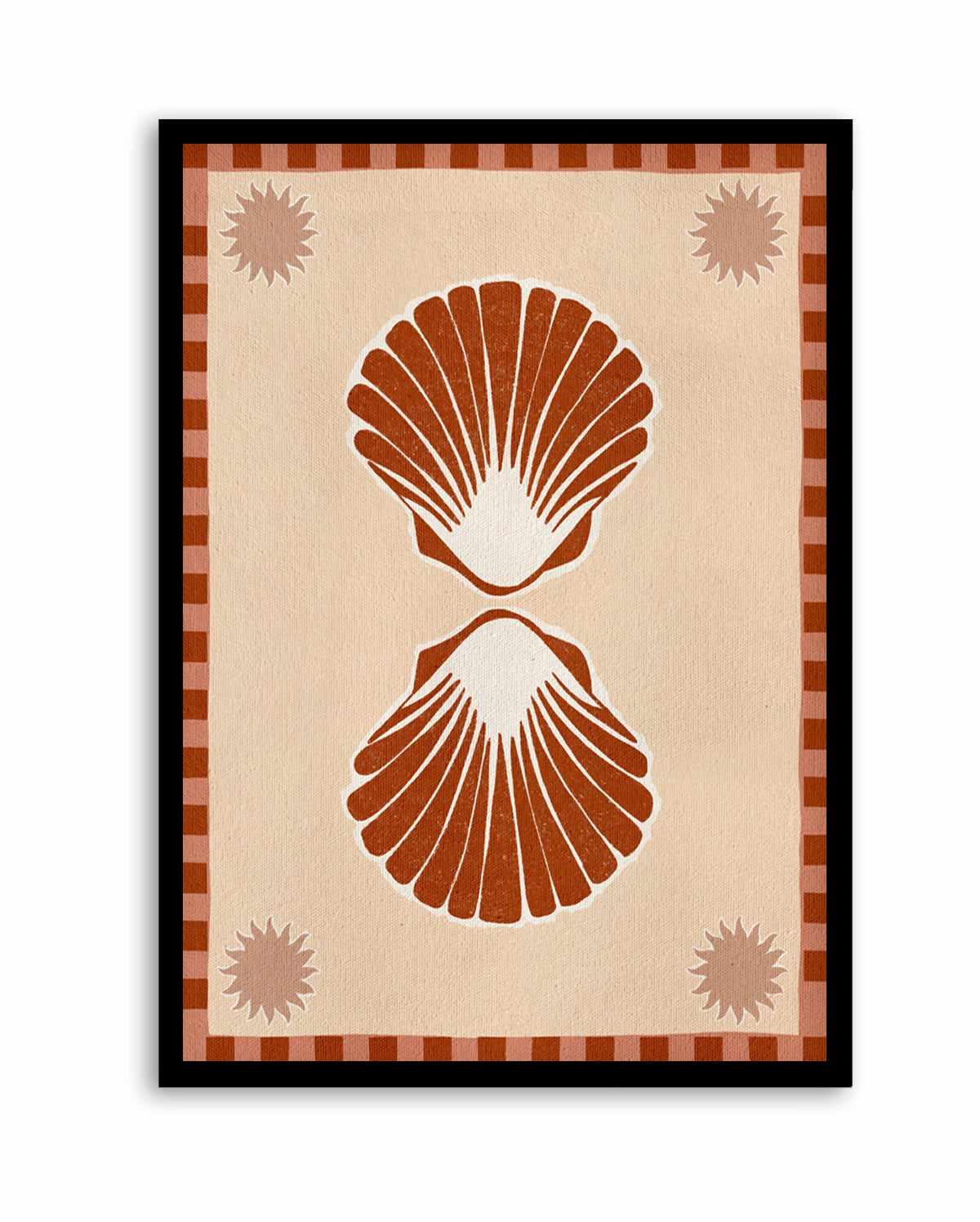 Lush Duo 3 Orange Seashells by Shatha Al Dafai | Art Print from Olive et Oriel where you can shop wallpaper and artworks online