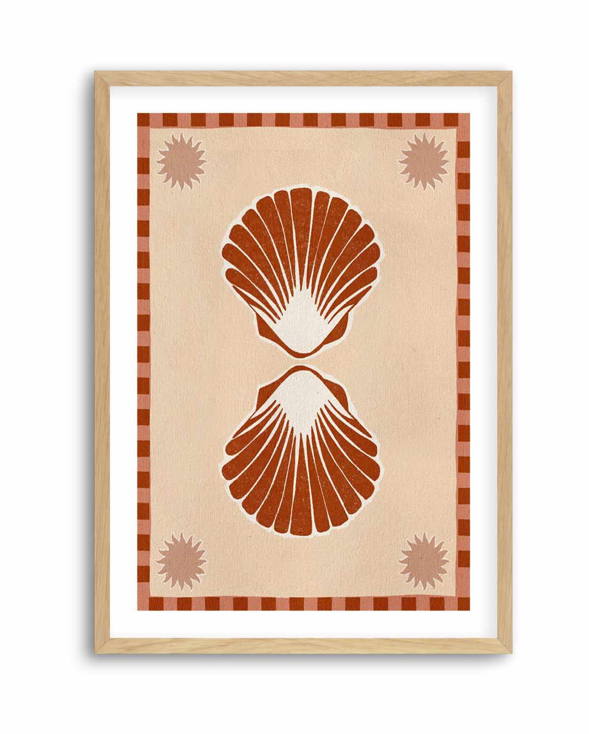 Lush Duo 3 Orange Seashells by Shatha Al Dafai | Art Print from Olive et Oriel where you can shop wallpaper and artworks online