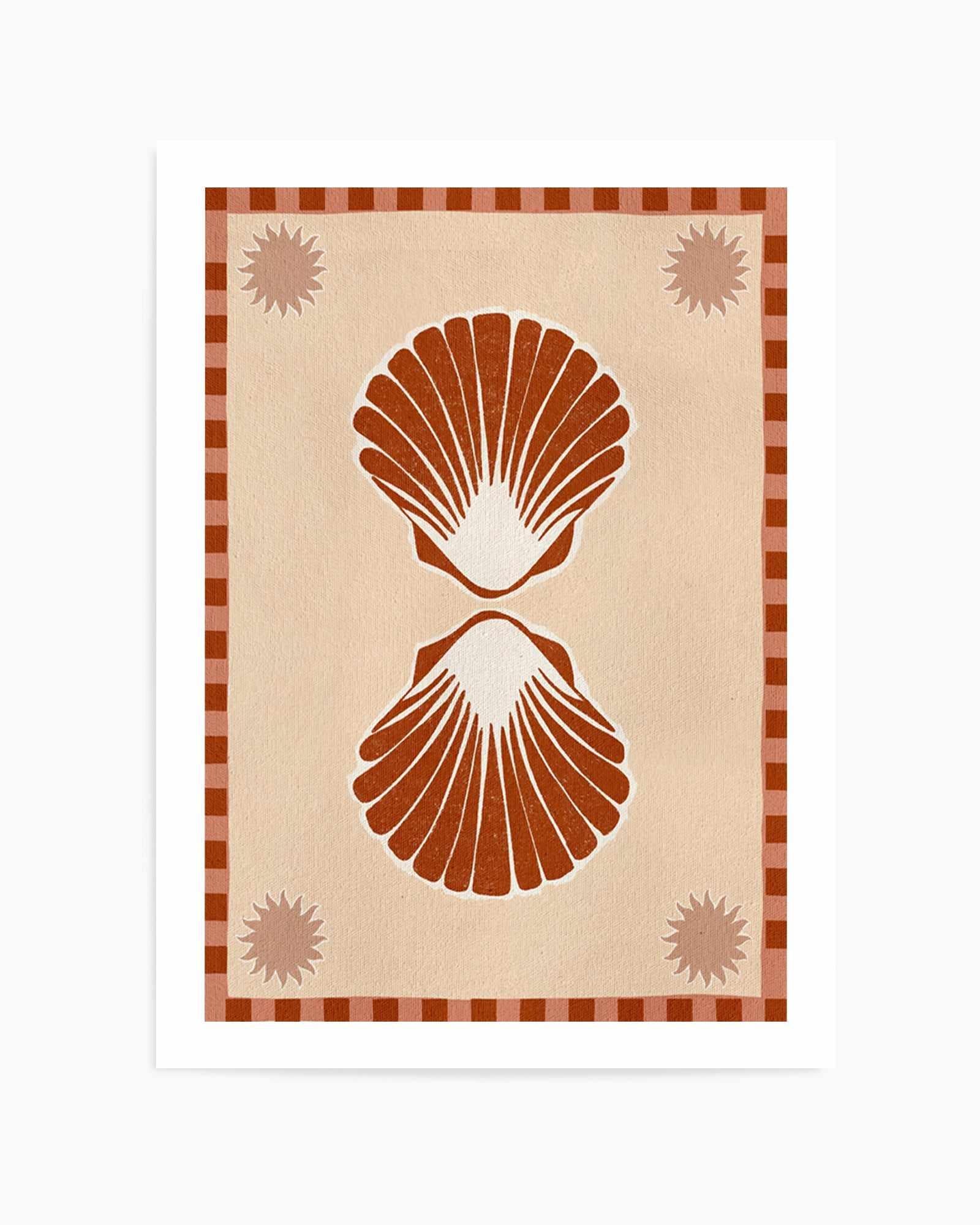 Lush Duo 3 Orange Seashells by Shatha Al Dafai | Art Print from Olive et Oriel where you can shop wallpaper and artworks online