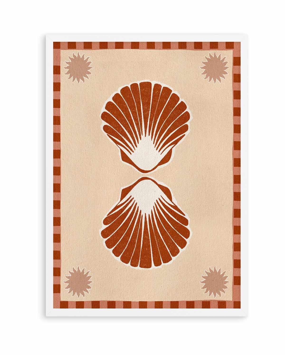 Lush Duo 3 Orange Seashells by Shatha Al Dafai | Art Print from Olive et Oriel where you can shop wallpaper and artworks online