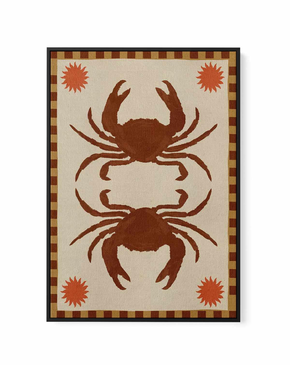 Lush Duo 6 Brown Crabs by Shatha Al Dafai | Framed Canvas Art Print from Olive et Oriel where you can shop wallpaper and artworks online