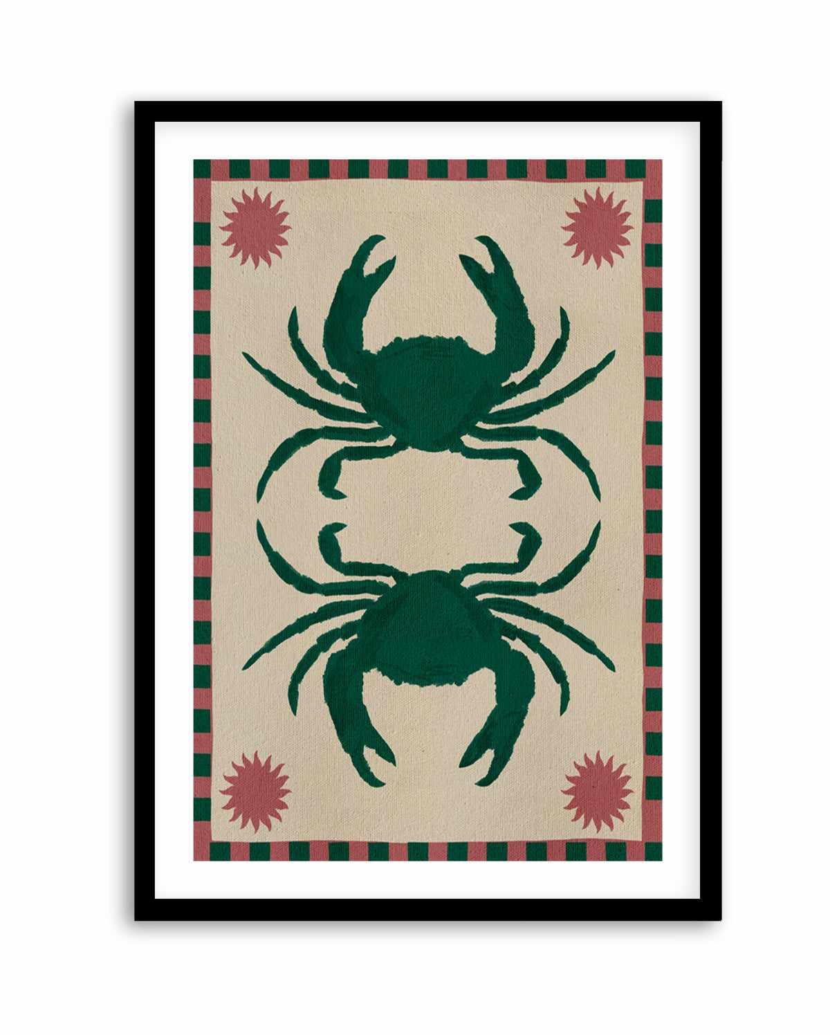 Lush Duo 6 Green Crabs by Shatha Al Dafai | Art Print from Olive et Oriel where you can shop wallpaper and artworks online