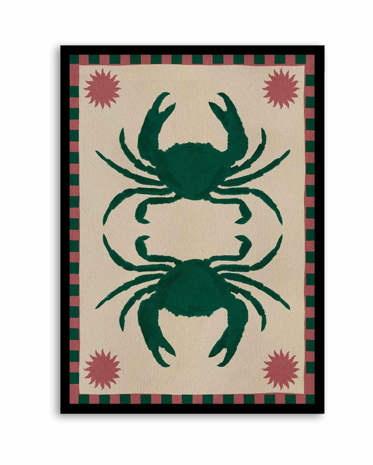 Lush Duo 6 Green Crabs by Shatha Al Dafai | Art Print from Olive et Oriel where you can shop wallpaper and artworks online