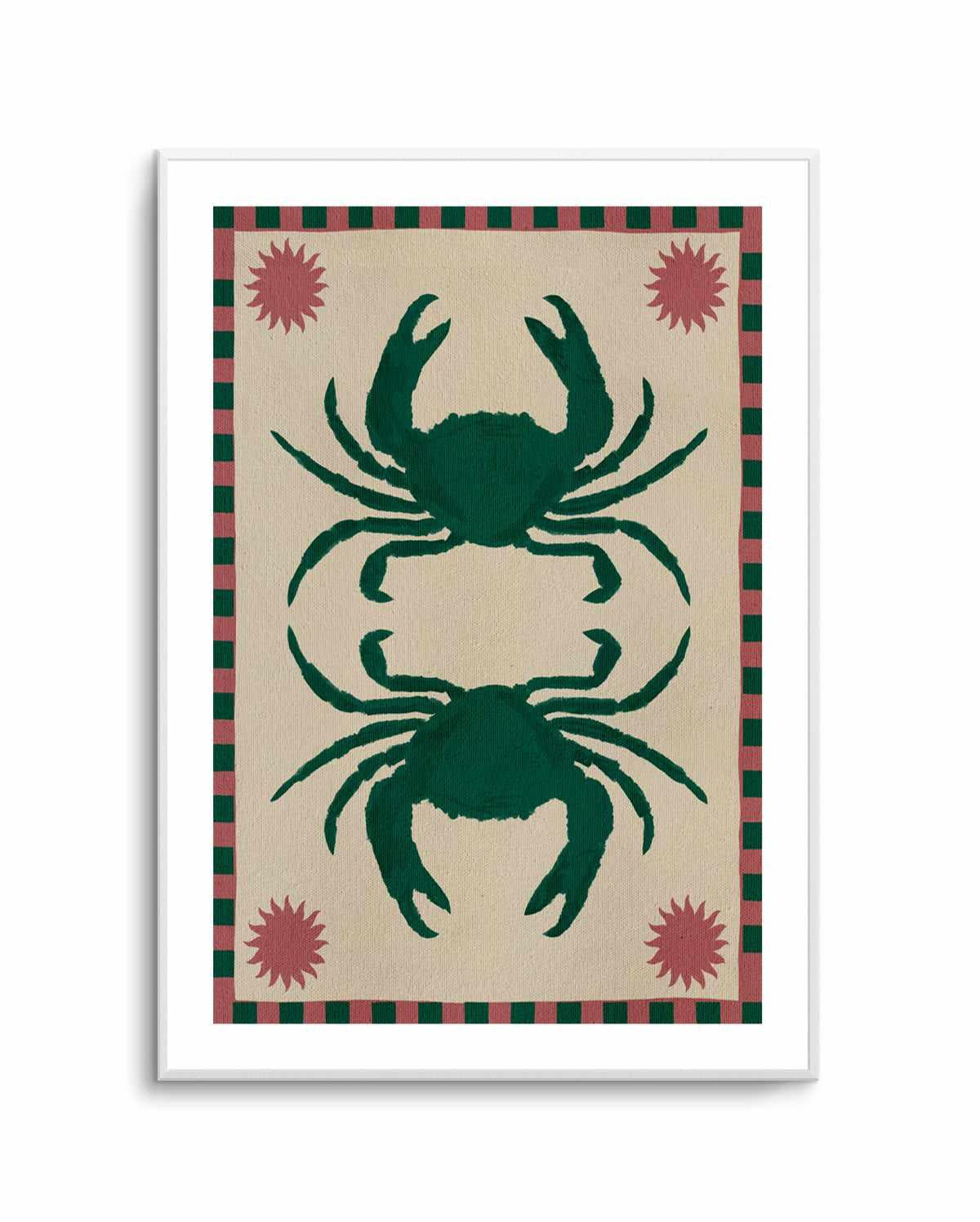Lush Duo 6 Green Crabs by Shatha Al Dafai | Art Print from Olive et Oriel where you can shop wallpaper and artworks online