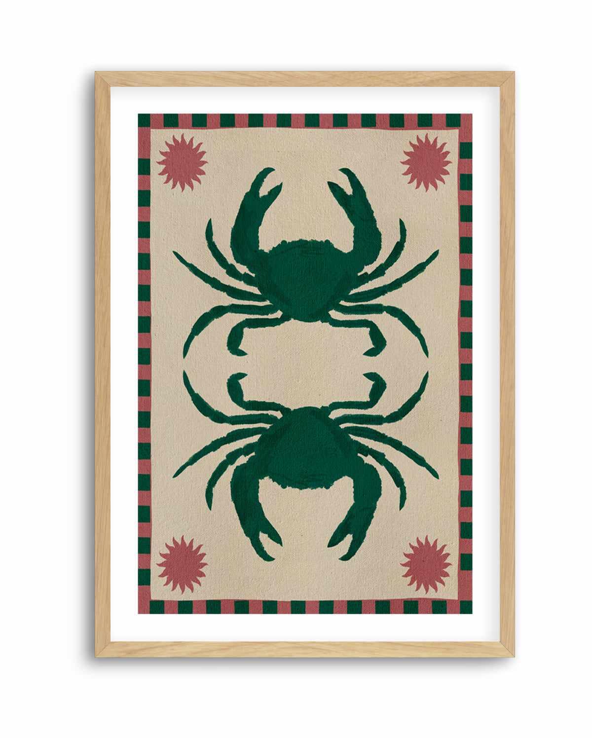 Lush Duo 6 Green Crabs by Shatha Al Dafai | Art Print from Olive et Oriel where you can shop wallpaper and artworks online
