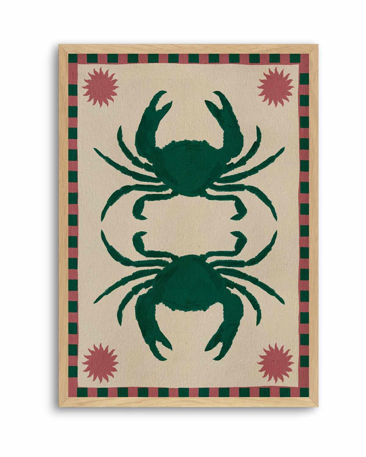 Lush Duo 6 Green Crabs by Shatha Al Dafai | Art Print from Olive et Oriel where you can shop wallpaper and artworks online
