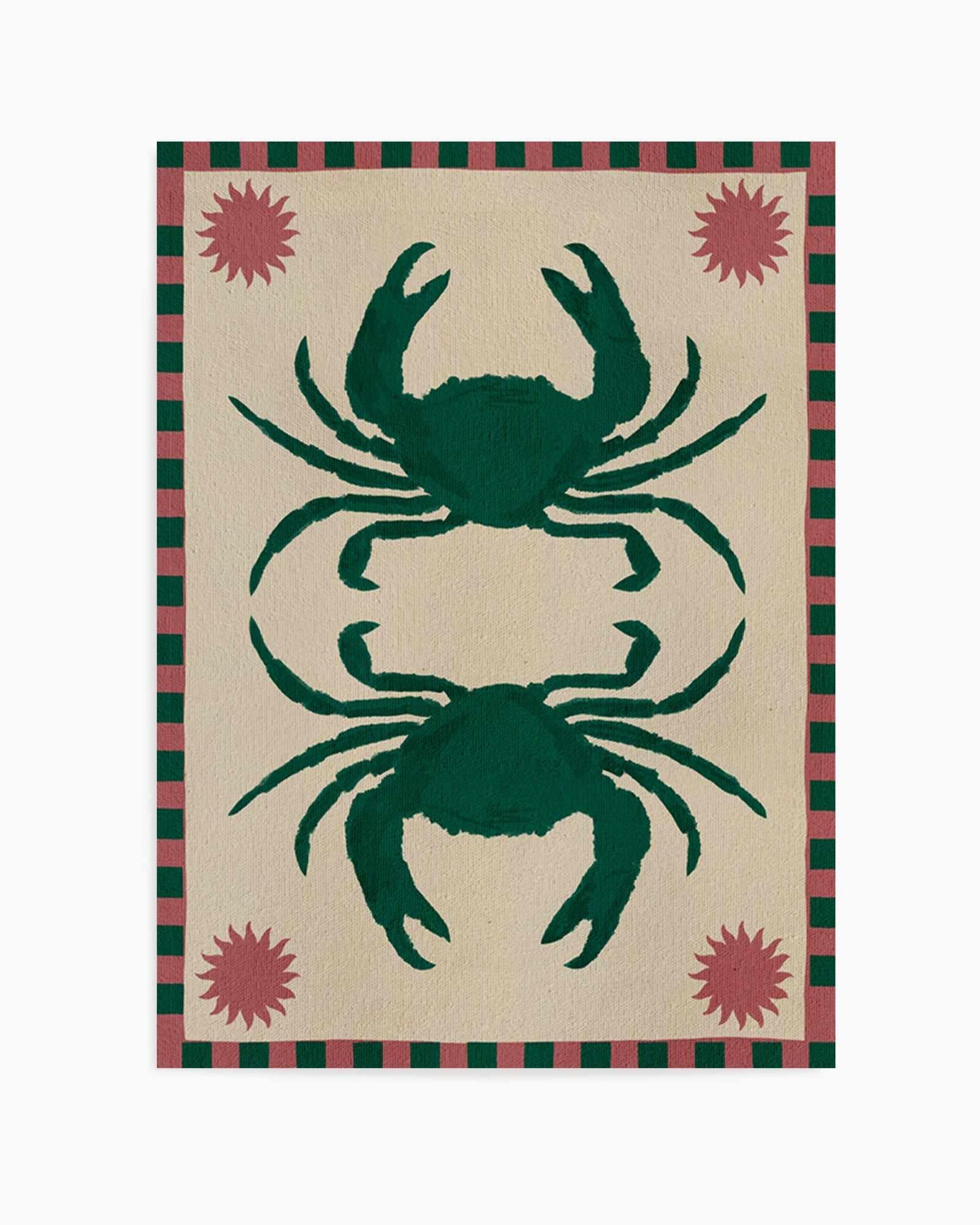 Lush Duo 6 Green Crabs by Shatha Al Dafai | Art Print from Olive et Oriel where you can shop wallpaper and artworks online