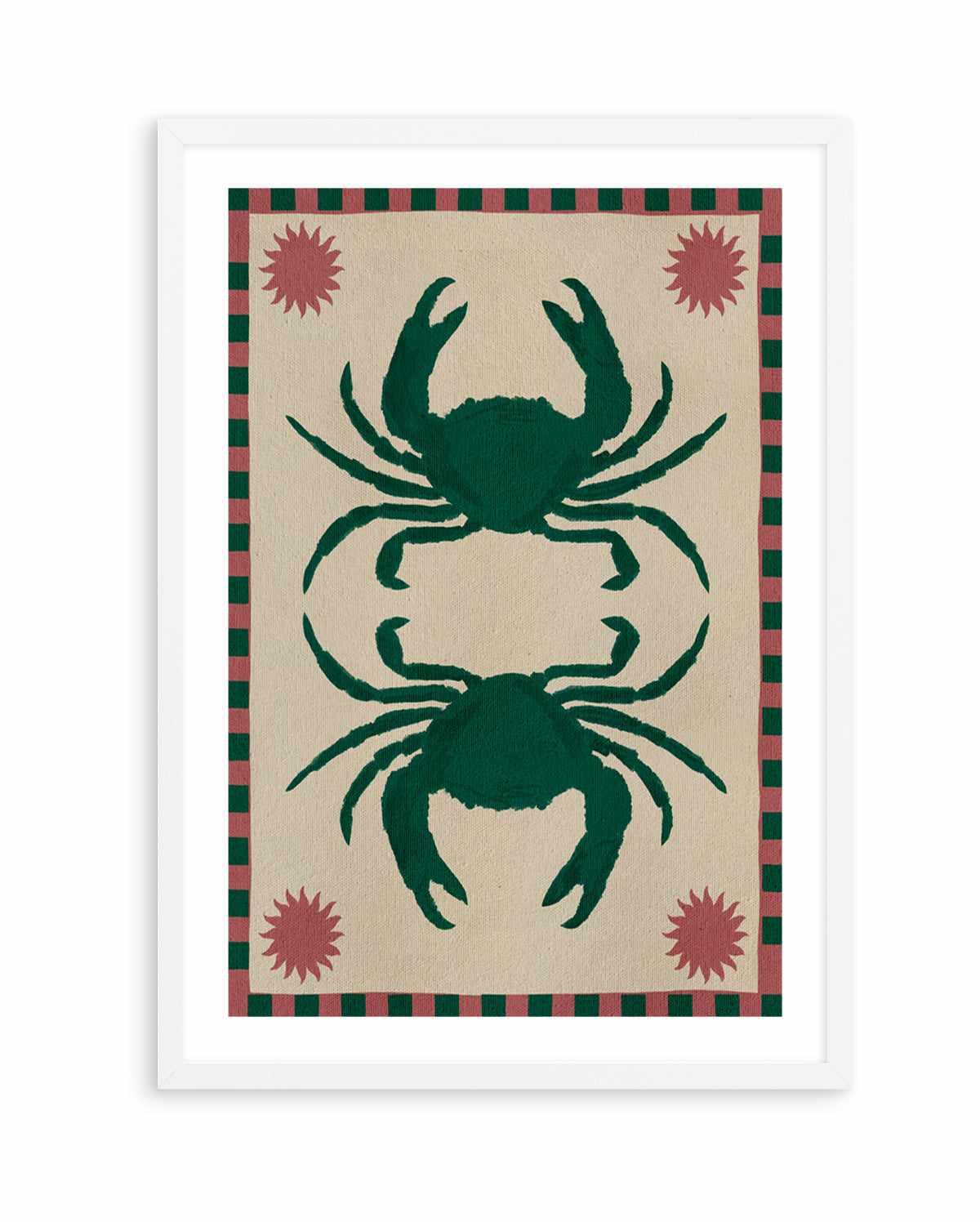 Lush Duo 6 Green Crabs by Shatha Al Dafai | Art Print from Olive et Oriel where you can shop wallpaper and artworks online