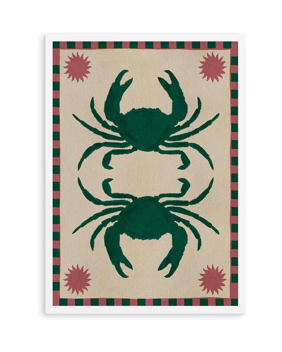 Lush Duo 6 Green Crabs by Shatha Al Dafai | Art Print from Olive et Oriel where you can shop wallpaper and artworks online