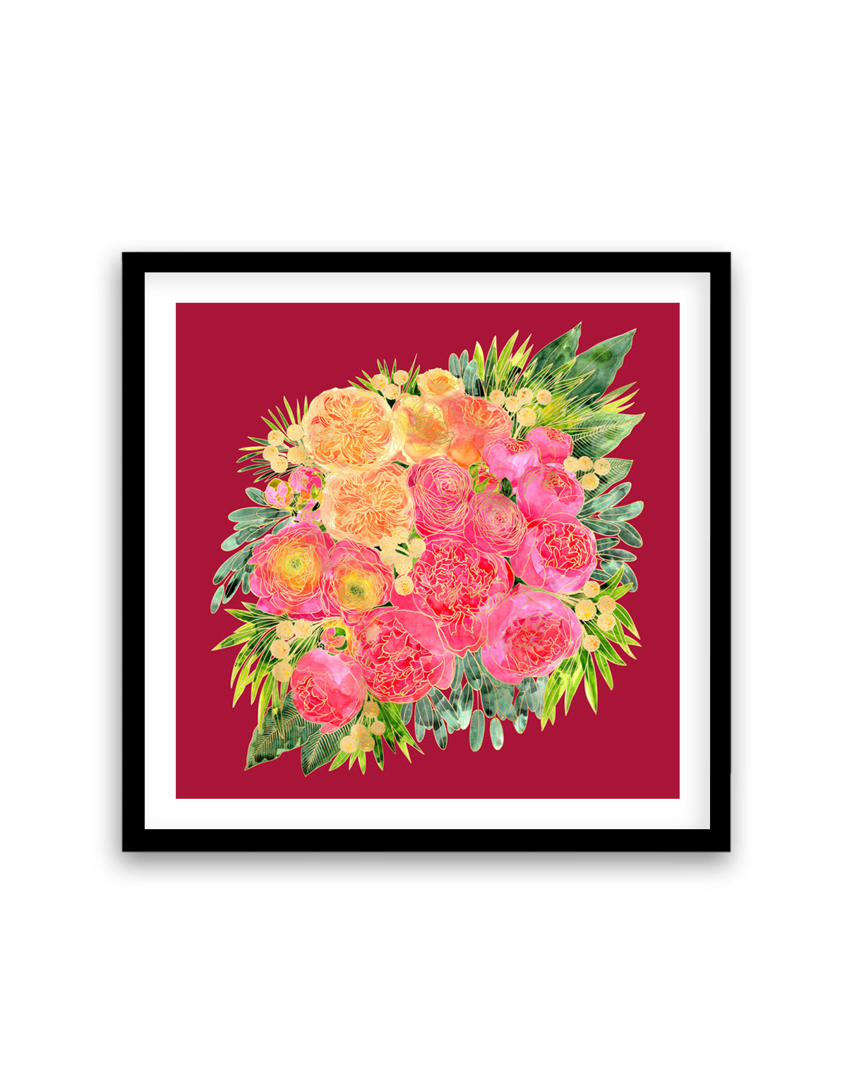 Lush Peony Bouquet by Rosana Laiz Blursbyai | Art Print
