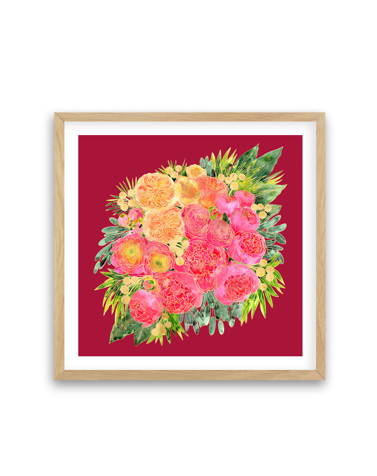 Lush Peony Bouquet by Rosana Laiz Blursbyai | Art Print