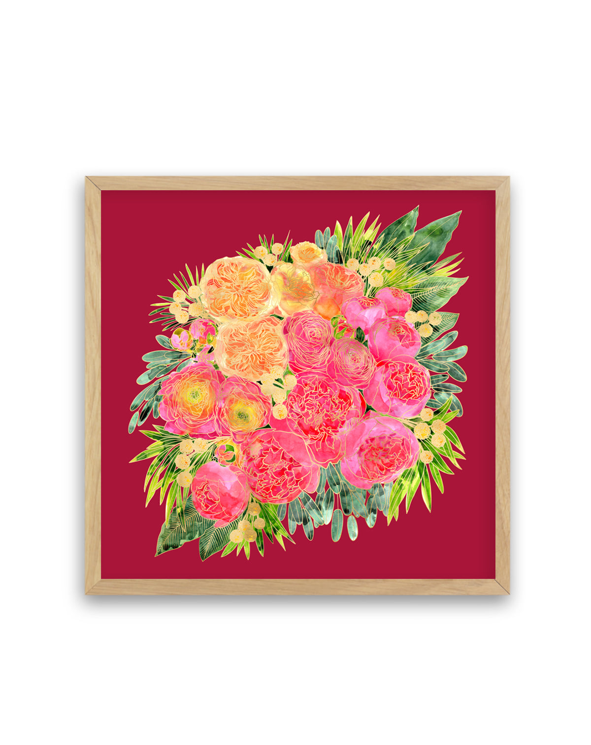 Lush Peony Bouquet by Rosana Laiz Blursbyai | Art Print