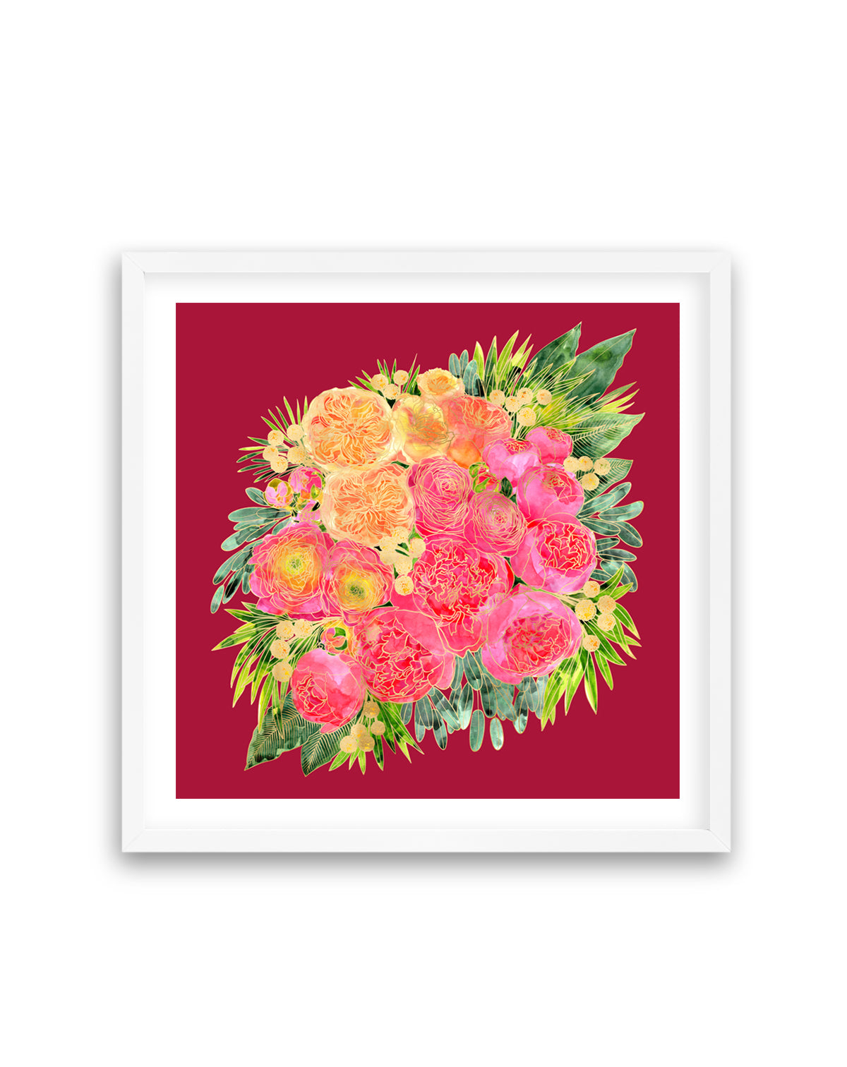 Lush Peony Bouquet by Rosana Laiz Blursbyai | Art Print