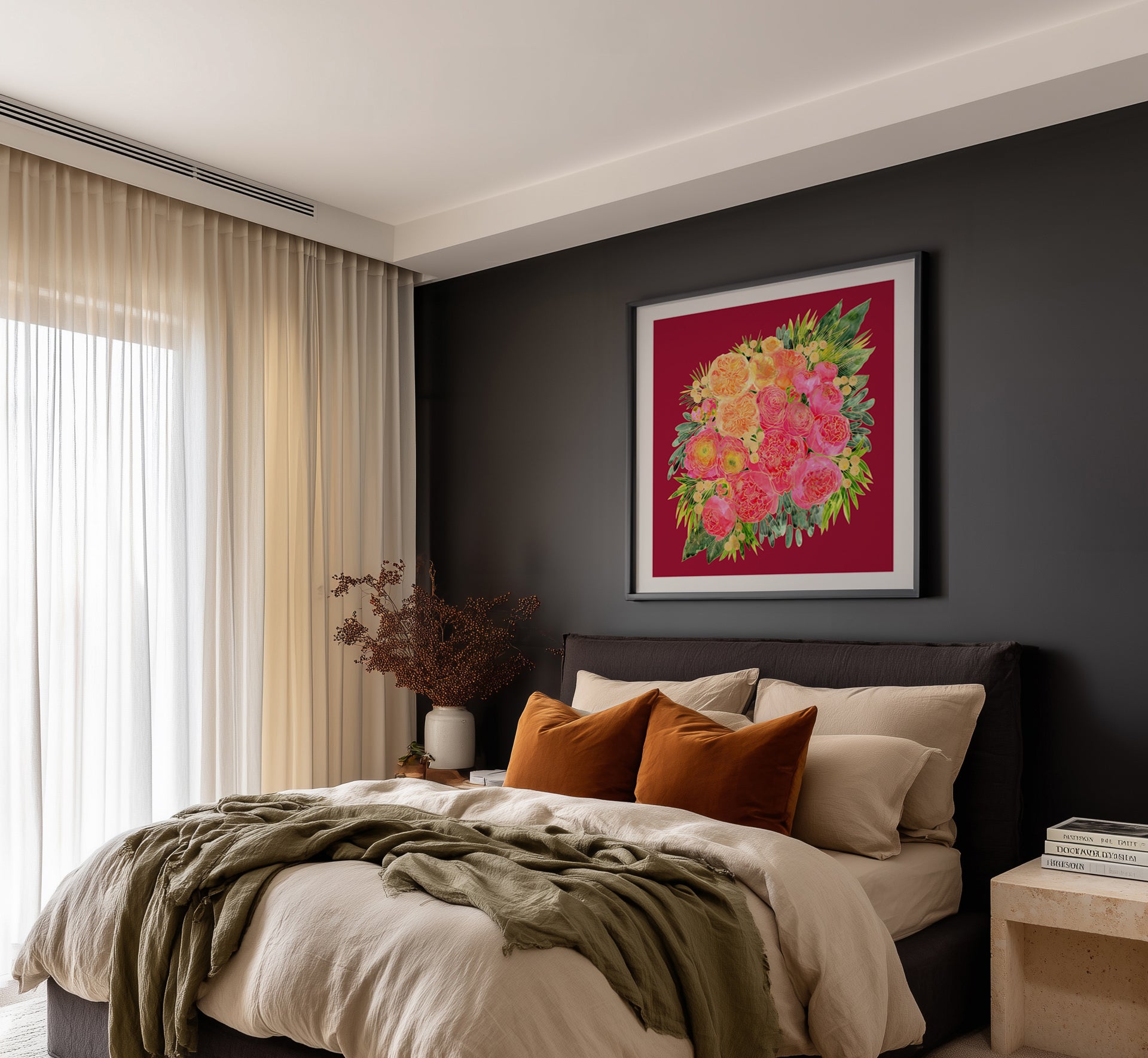 Lush Peony Bouquet by Rosana Laiz Blursbyai | Art Print