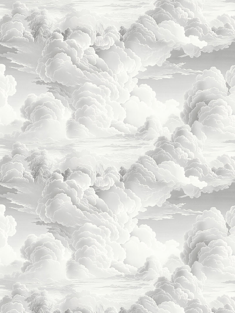 Luxe Clouds in Soft Grey Wallpaper from Olive et Oriel where you can shop wallpaper and artworks online