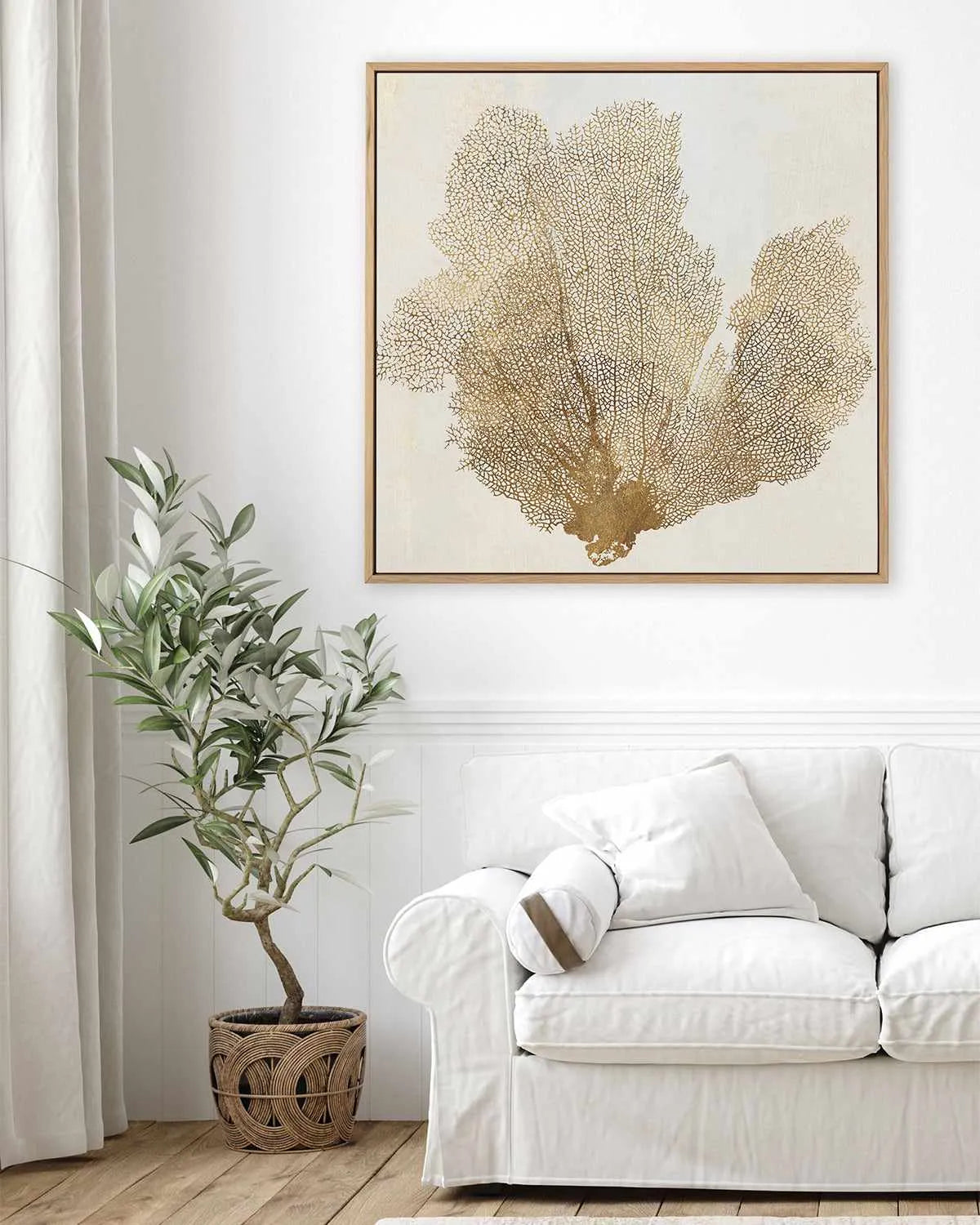 Luxe Coral I | Framed Canvas Print from Olive et Oriel where you can shop wallpaper and artworks online