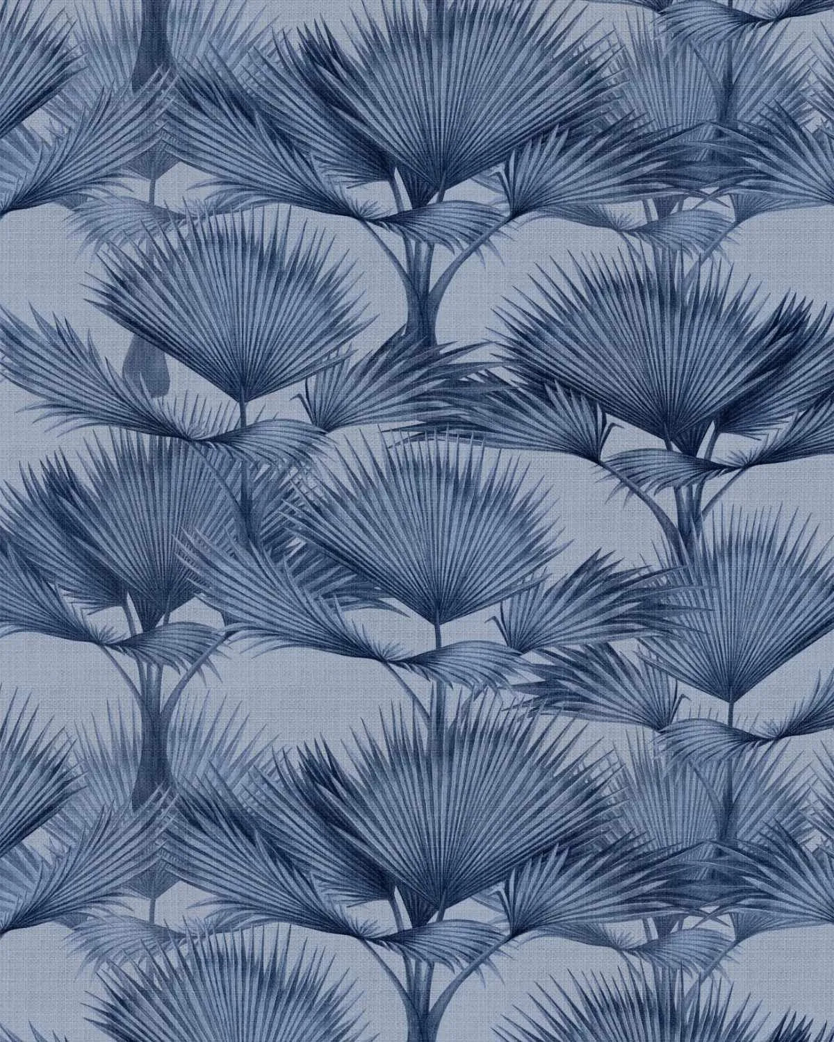 Luxe Fan Palm In Navy Wallpaper from Olive et Oriel where you can shop wallpaper and artworks online