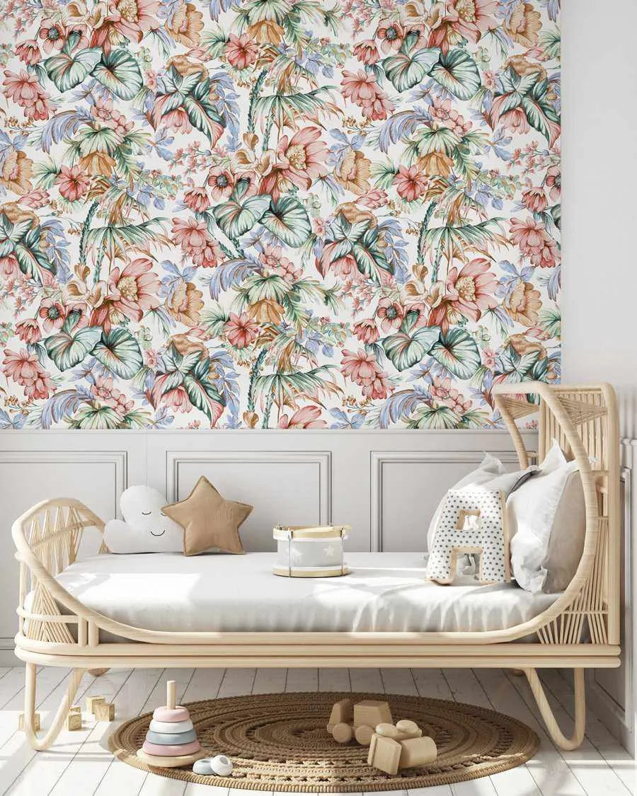 Luxe Floral Palm Wallpaper-Wallpaper-Buy Kids Removable Wallpaper Online Our Custom Made Children‚àö¬¢‚Äö√á¬®‚Äö√ë¬¢s Wallpapers Are A Fun Way To Decorate And Enhance Boys Bedroom Decor And Girls Bedrooms They Are An Amazing Addition To Your Kids Bedroom Walls Our Collection of Kids Wallpaper Is Sure To Transform Your Kids Rooms Interior Style From Pink Wallpaper To Dinosaur Wallpaper Even Marble Wallpapers For Teen Boys Shop Peel And Stick Wallpaper Online Today With Olive et Oriel