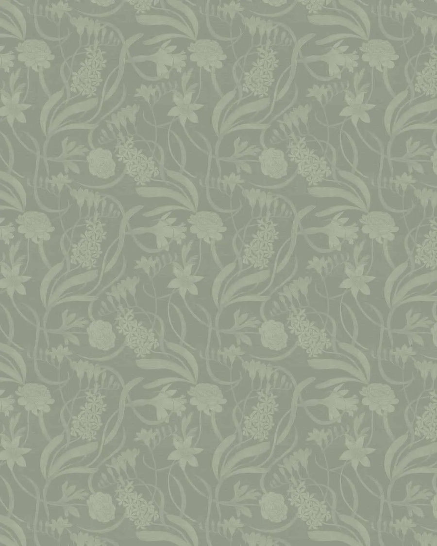 Luxe Floral Vine in Sage Green Wallpaper-Wallpaper-Buy Australian Removable Wallpaper Now Sage Green Wallpaper Peel And Stick Wallpaper Online At Olive et Oriel Custom Made Wallpapers Wall Papers Decorate Your Bedroom Living Room Kids Room or Commercial Interior