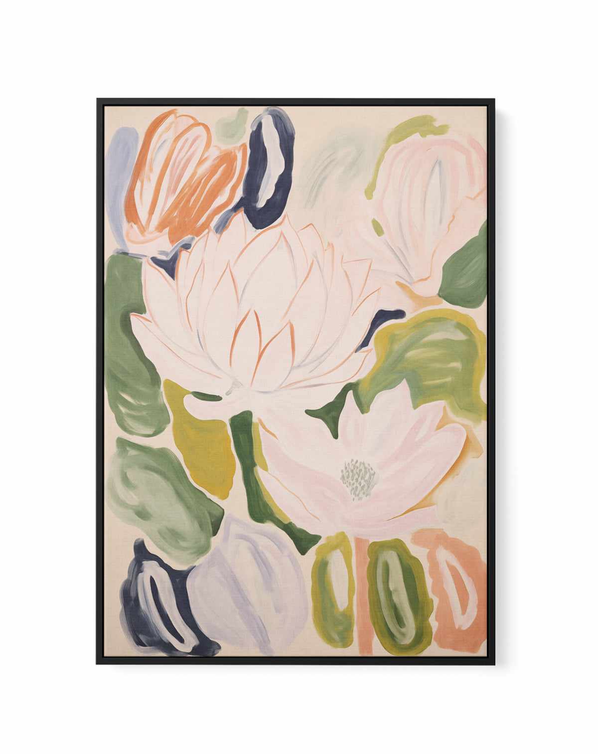 Luxe Lotus | Framed Canvas Art Print