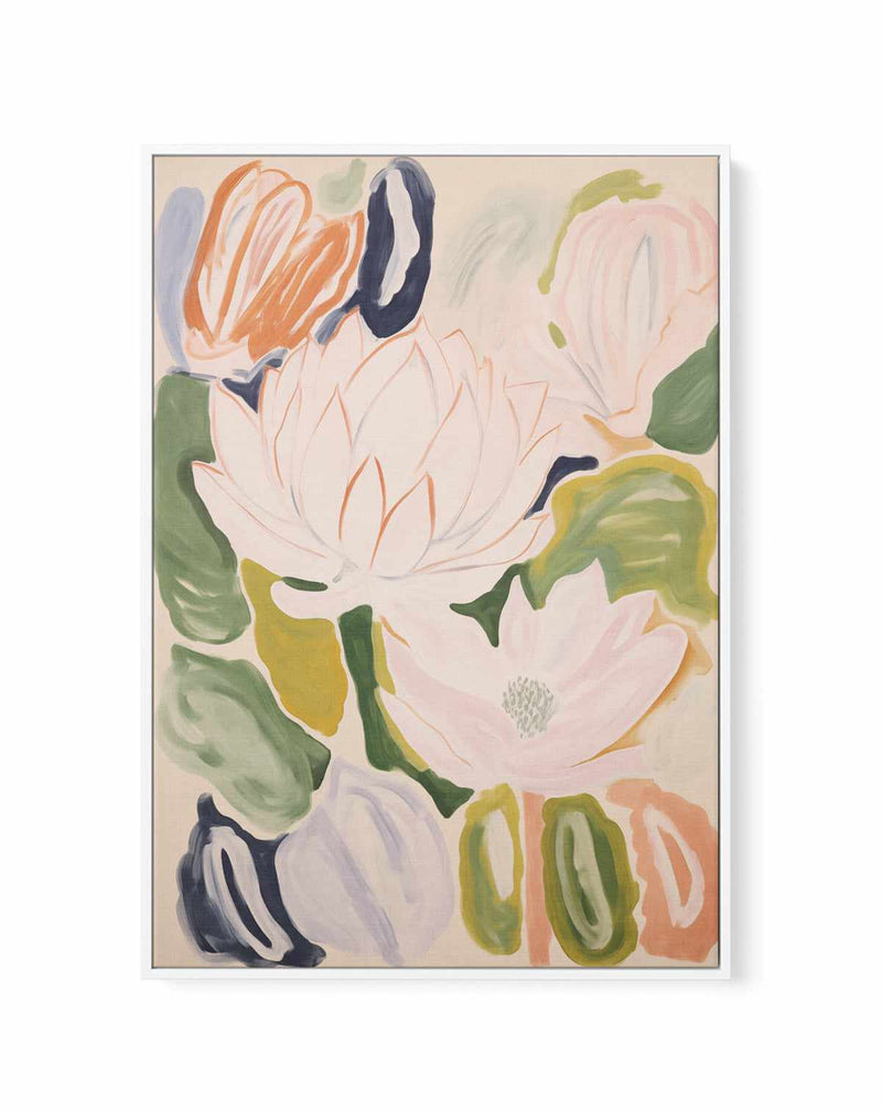 Luxe Lotus | Framed Canvas Art Print from Olive et Oriel where you can shop wallpaper and artworks online