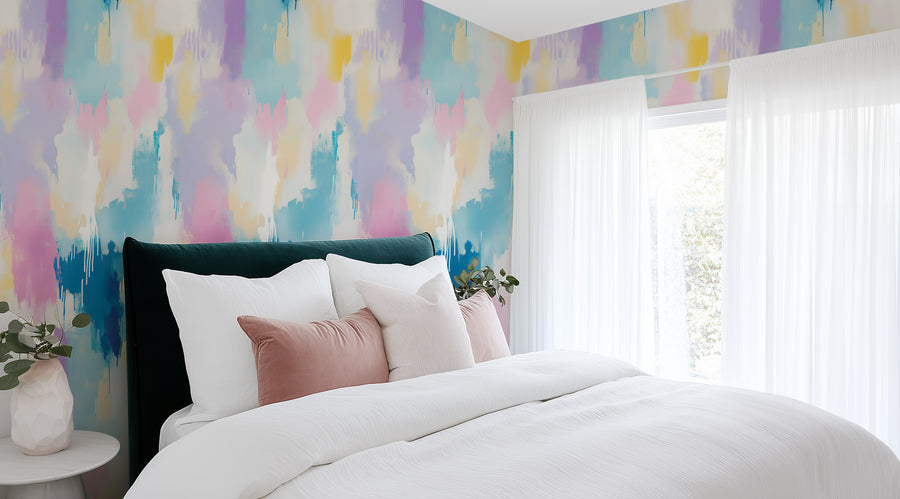 Luxe Paint Drip Wallpaper from Olive et Oriel where you can shop wallpaper and artworks online