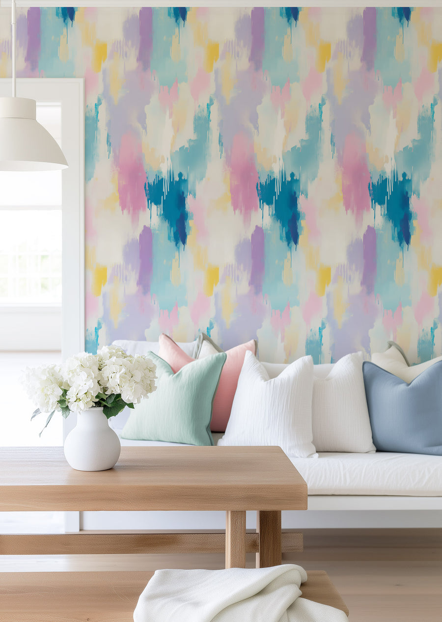 Luxe Paint Drip Wallpaper from Olive et Oriel where you can shop wallpaper and artworks online