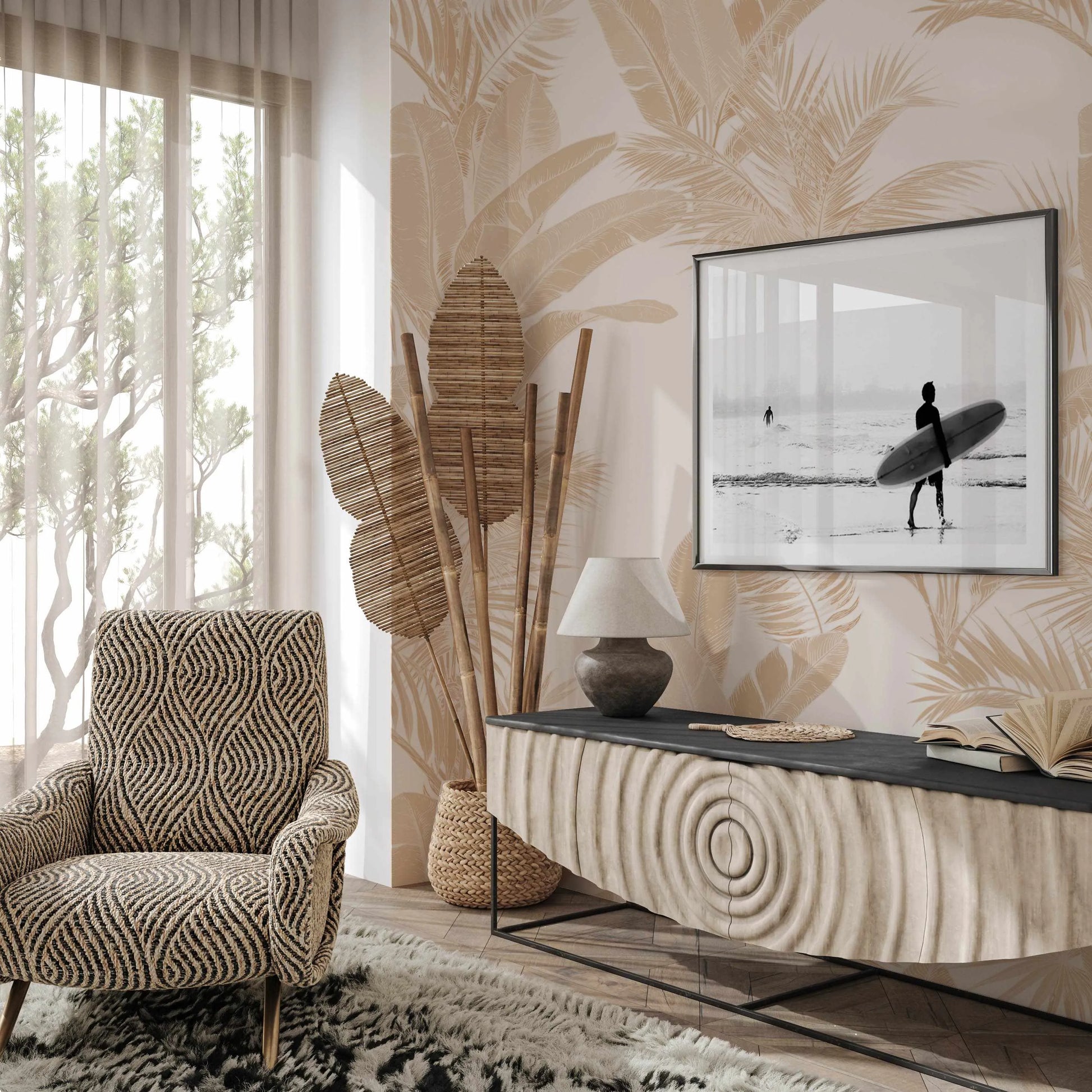 Luxe Tropical in Coco Wallpaper from Olive et Oriel where you can shop wallpaper and artworks online