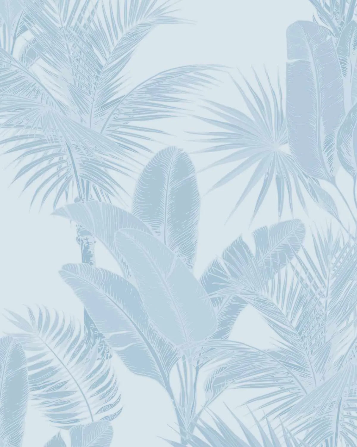 Luxe Tropical in Hamptons Blue Wallpaper from Olive et Oriel where you can shop wallpaper and artworks online