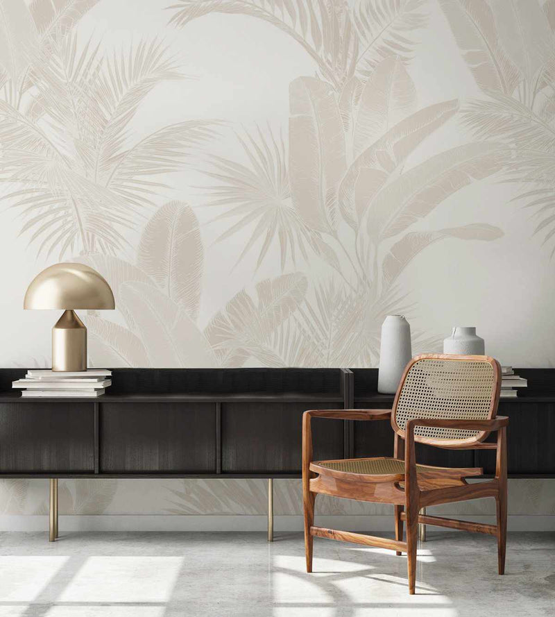 SALE Luxe Tropical Wallpaper in Sand