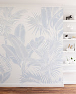 Luxe Tropical in Light Blue Wallpaper