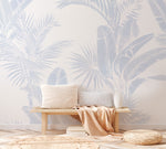 Luxe Tropical in Light Blue Wallpaper