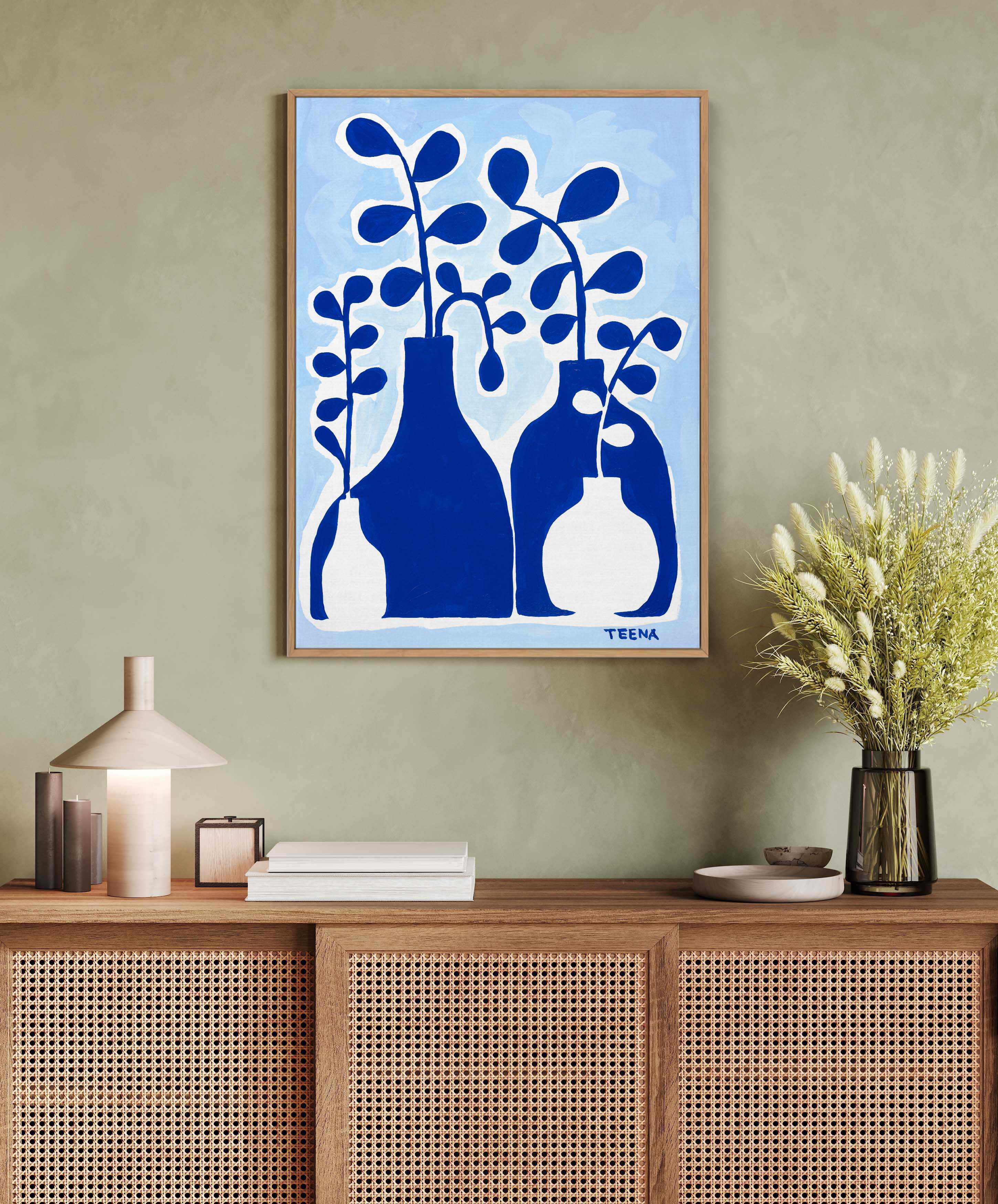 Megisti Blues by Teena Zerefos | Framed Canvas Art Print