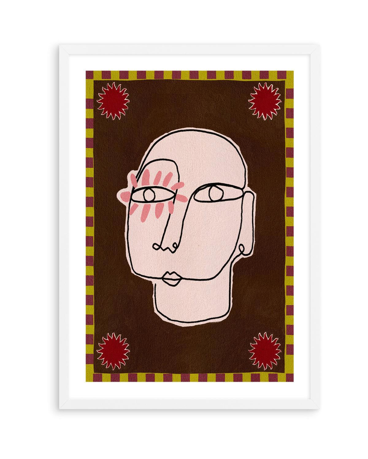 Minimalist Line Drawing Of A Face by Shatha Al Dafai | Art Print from Olive et Oriel where you can shop wallpaper and artworks online