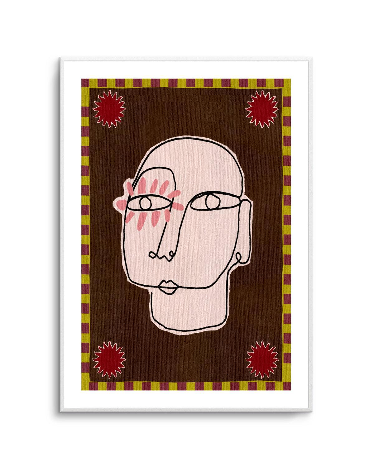 Minimalist Line Drawing Of A Face by Shatha Al Dafai | Art Print from Olive et Oriel where you can shop wallpaper and artworks online