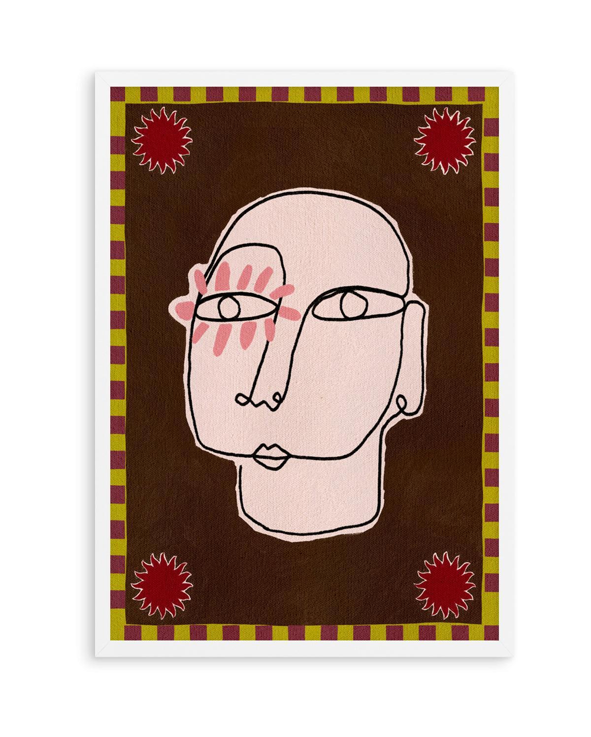 Minimalist Line Drawing Of A Face by Shatha Al Dafai | Art Print from Olive et Oriel where you can shop wallpaper and artworks online