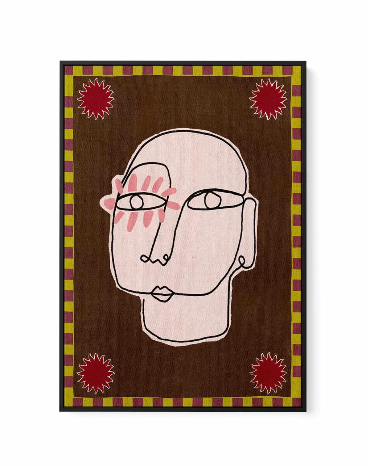 Minimalist Line Drawing Of A Face by Shatha Al Dafai | Framed Canvas Art Print from Olive et Oriel where you can shop wallpaper and artworks online