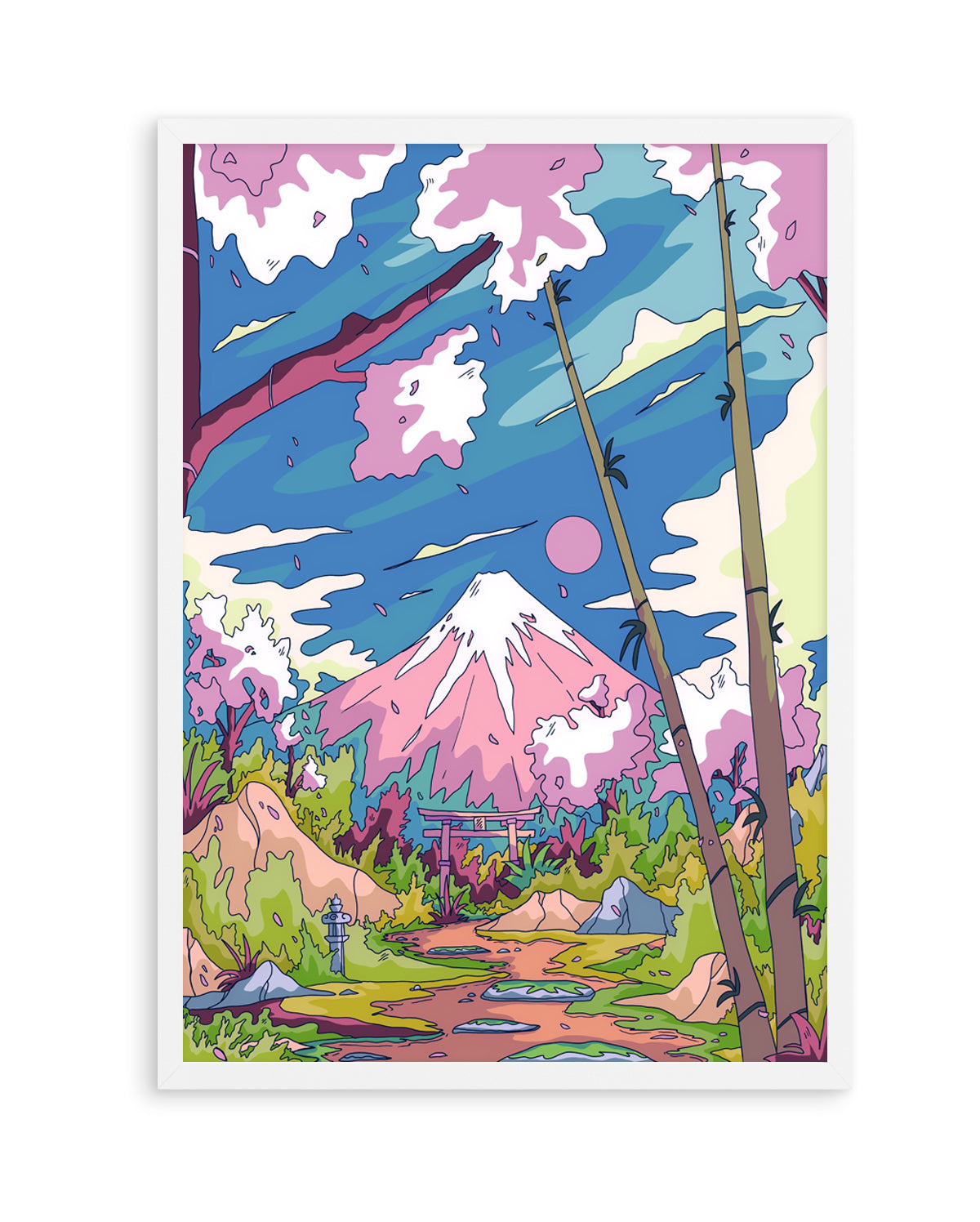 Mount Fuji Cherry Path by Stephen Wade | Art Print