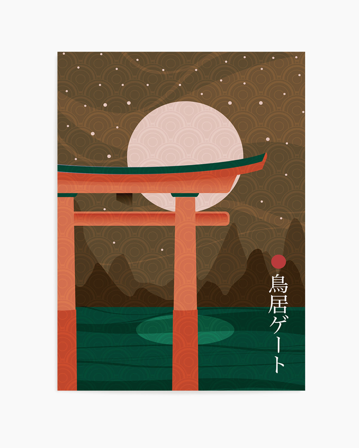 Moonlit Torii Gate by Fadil Roze | Art Print