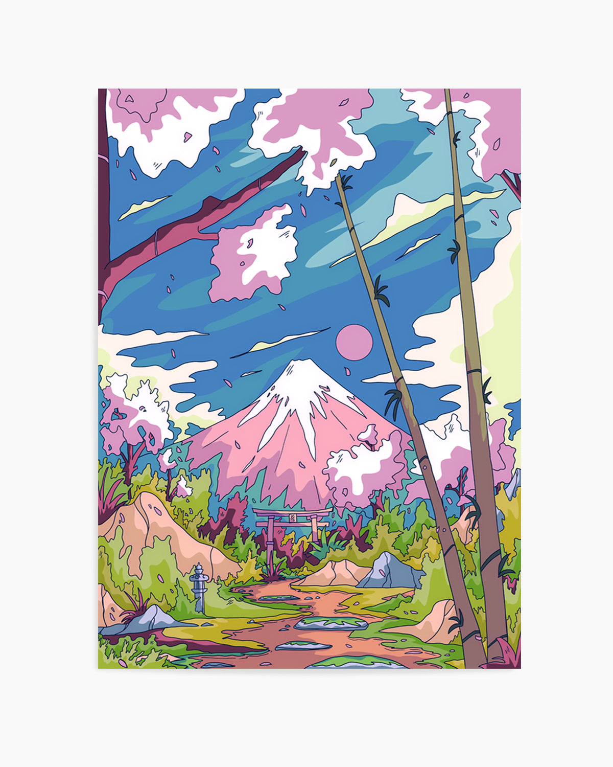 Mount Fuji Cherry Path by Stephen Wade | Art Print