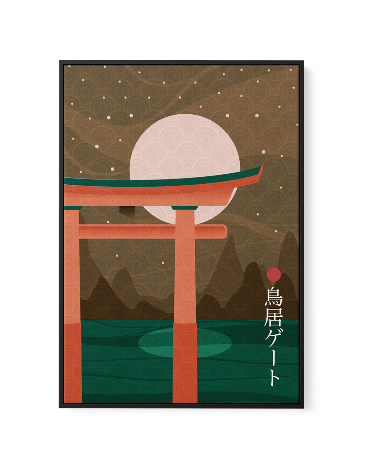 Moonlit Torii Gate by Fadil Roze | Framed Canvas Art Print